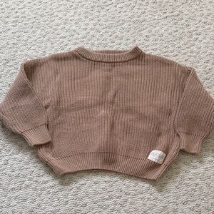 Baby Barn Knit Sweater in Tan/Brown